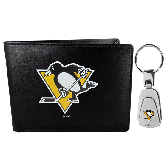 Pittsburgh Penguins Bi-fold Wallet & Steel Key Chain