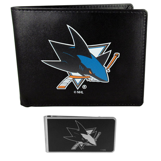 San Jose Sharks Bi-fold Wallet & Black Money Clip