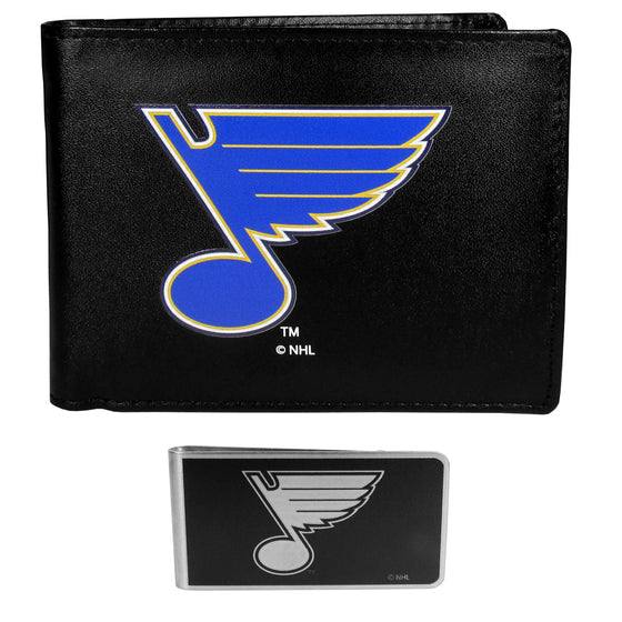 St. Louis Blues Bi-fold Wallet & Black Money Clip