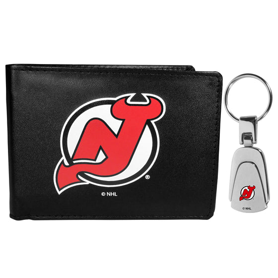 New Jersey Devils Bi-fold Wallet & Steel Key Chain