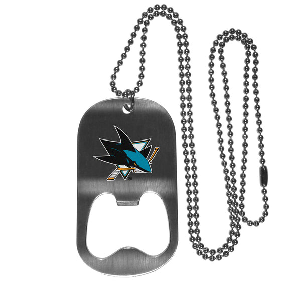 San Jose Sharks Bottle Opener Tag Necklace