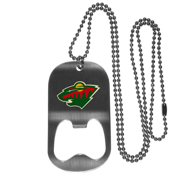 Minnesota Wild Bottle Opener Tag Necklace