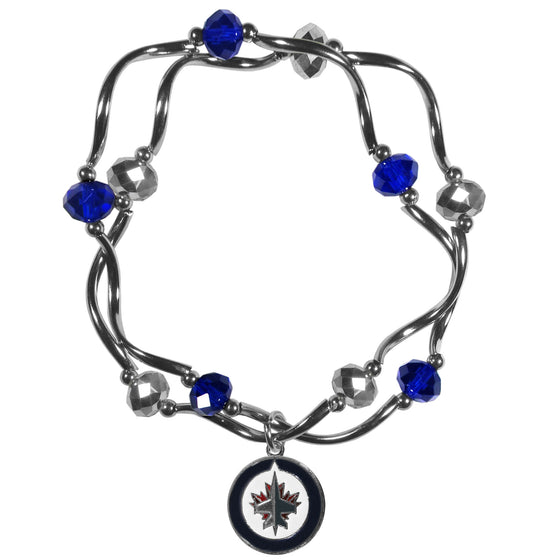 Winnipeg Jets??? Crystal Bead Bracelet