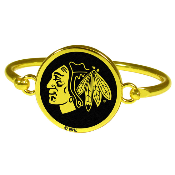 Chicago Blackhawks Gold Tone Bangle Bracelet