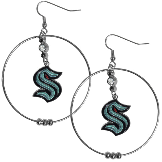 Seattle Kraken 2 Inch Hoop Earrings