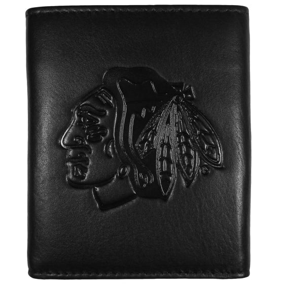 Chicago Blackhawks Embossed Leather Tri-fold Wallet