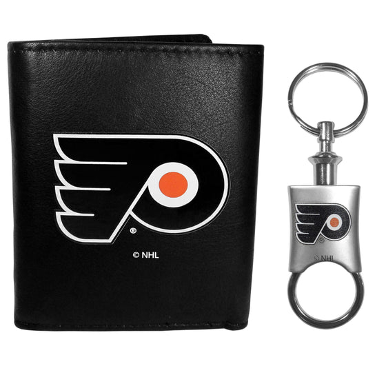 Philadelphia Flyers Leather Tri-fold Wallet & Valet Key Chain