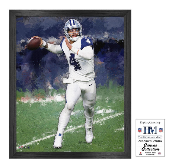 Dak Prescott Dallas Cowboys Framed Canvas