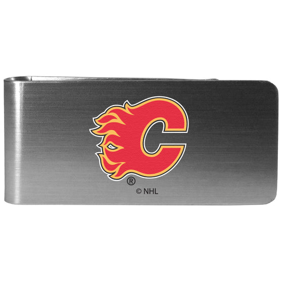 Calgary Flames Steel Money Clip, Logo