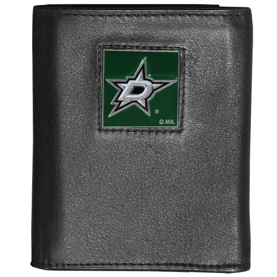 Dallas Stars??? Deluxe Leather Tri-fold Wallet Packaged in Gift Box