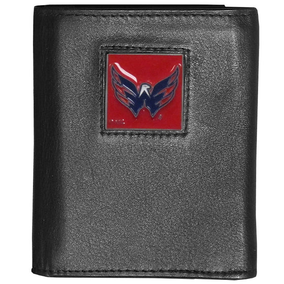 Washington Capitals Deluxe Leather Tri-fold Wallet Packaged in Gift Box