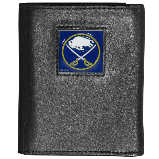 Buffalo Sabres Deluxe Leather Tri-fold Wallet Packaged in Gift Box