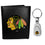 Chicago Blackhawks Leather Tri-fold Wallet & Steel Key Chain