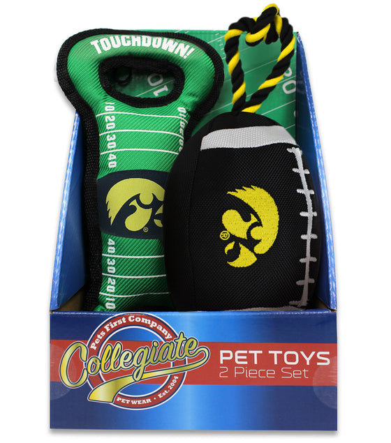 Iowa Hawkeyes 2pc Pet Toy Boxset