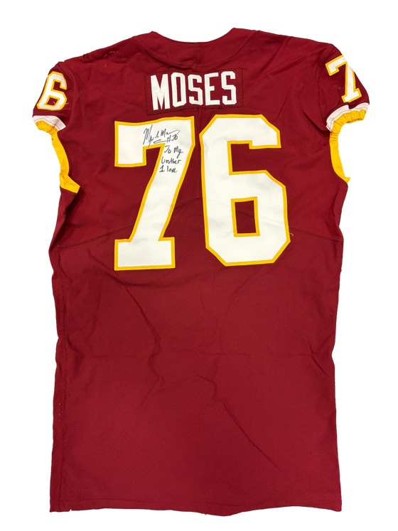 Washington Redskins Morgan Moses 2017 Game Used Game Worn Jersey