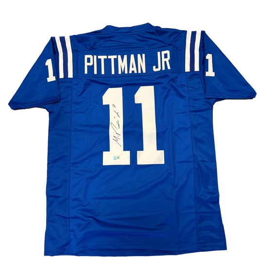 Indianapolis Colts Michael Pittman Jr Signed Autograph Custom Blue Jersey - BAS COA