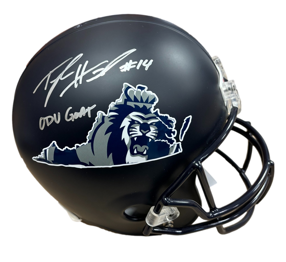 Old Dominion ODU Monarchs Taylor Heinicke Signed Autograph Full Size Replica Helmet - JSA COA