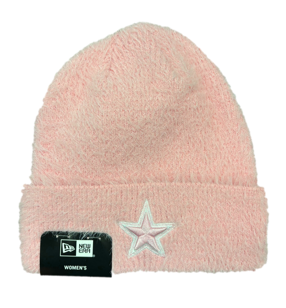 Cowboys Women's New Era Fuzzy Knit Pink Hat OSFM