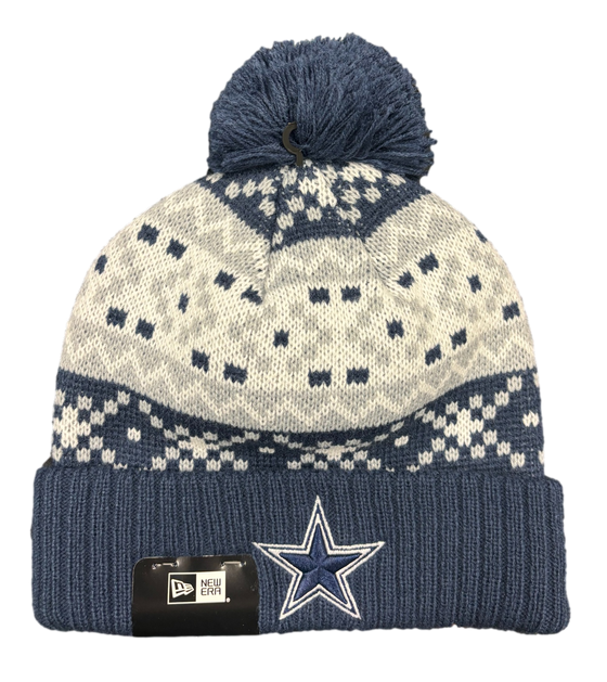 Cowboys Men's New Era Knit Nostalgia Navy Hat OSFM