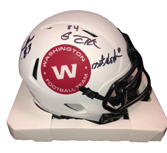 Washington Commanders Art Monk, Gary Clark, Ricky Sanders Posse Signed Auto Lunar Mini Helmet - JSA W COA - 757 Sports Collectibles