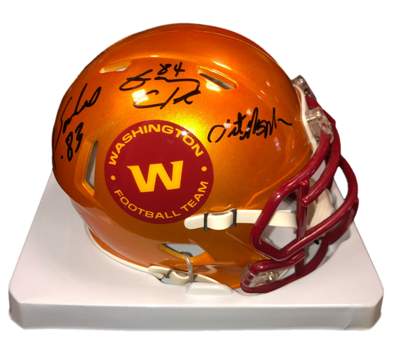 Washington Commanders Art Monk, Gary Clark, Ricky Sanders Posse Signed Auto Flash Mini Helmet - JSA W COA - 757 Sports Collectibles