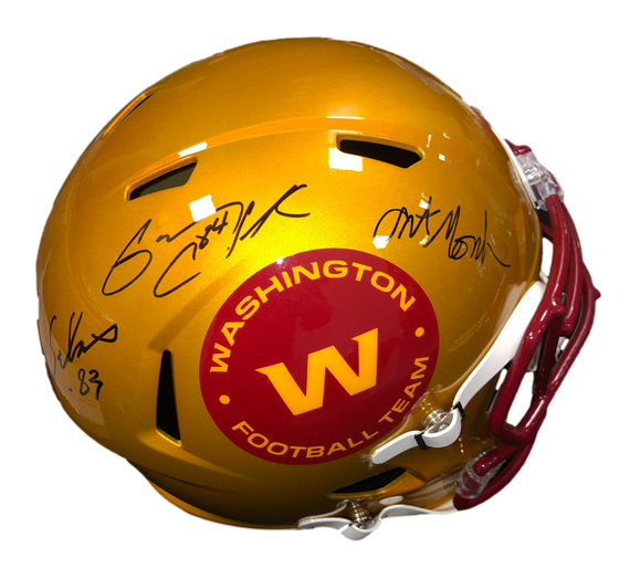 Washington Commanders Art Monk, Gary Clark, Ricky Sanders Posse Signed Auto Full Size Replica Flash Helmet - JSA W COA - 757 Sports Collectibles