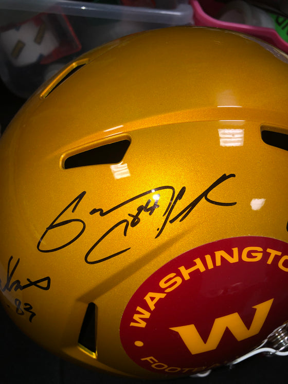 Washington Commanders Art Monk, Gary Clark, Ricky Sanders Posse Signed Auto Full Size Replica Flash Helmet - JSA W COA - 757 Sports Collectibles