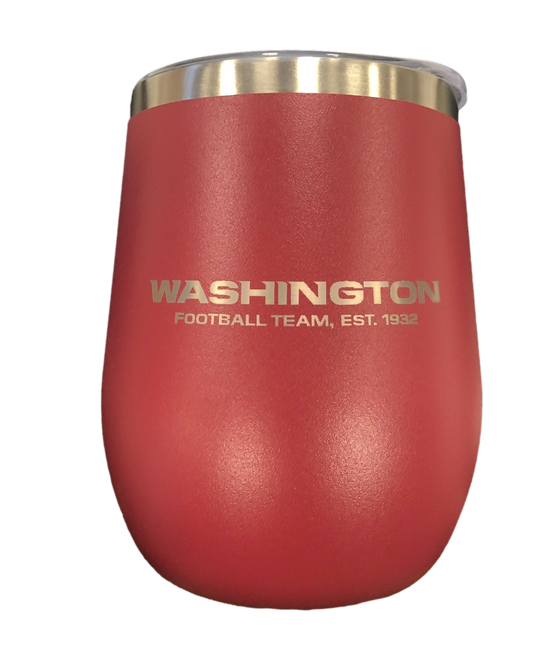 Washington Football Team 10 oz Stainless Steel Double Vaccuum Seal Wine Tumbler with Lid - 757 Sports Collectibles