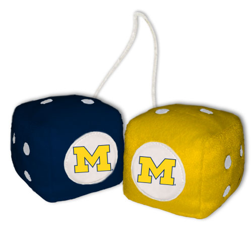 Michigan Wolverines Fuzzy Dice