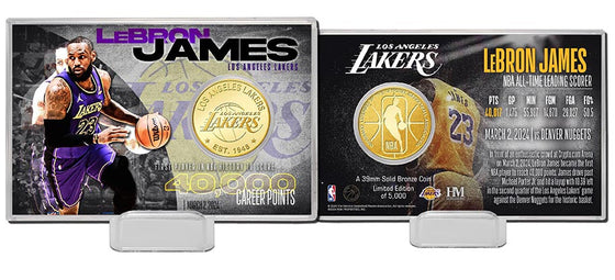 LeBron James  40,000 Career Points Bronze Coin Card