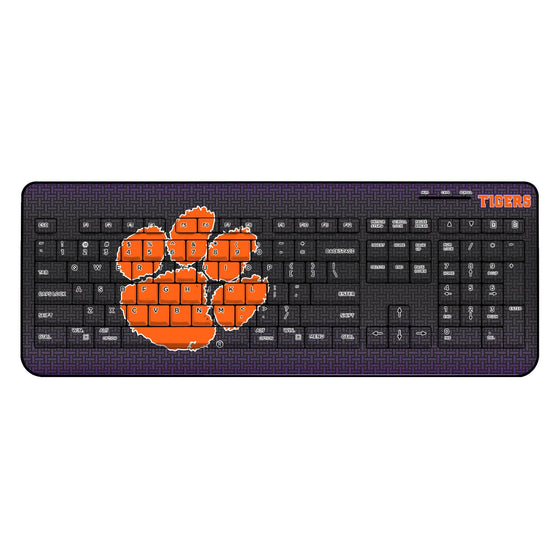 Clemson Tigers Linen Wireless USB Keyboard-0