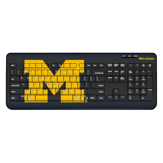 Michigan Wolverines Linen Wireless USB Keyboard-0