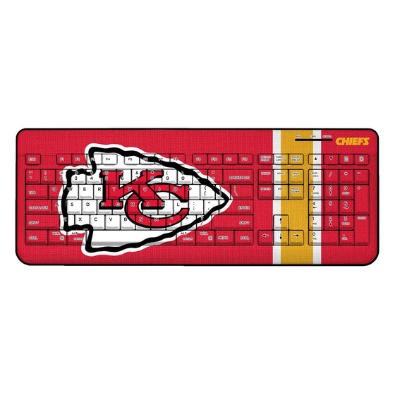 Kansas City Chiefs Stripe Wireless USB Keyboard-0