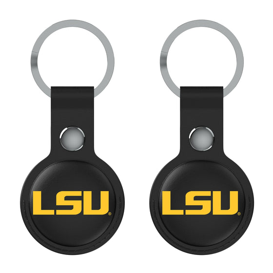 Louisiana State University Tigers Insignia Black Airtag Holder 2-Pack-0