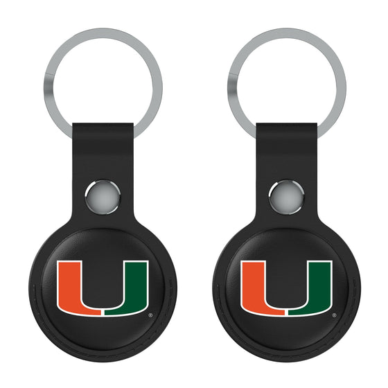 University of Miami Hurricanes Insignia Black Airtag Holder 2-Pack-0