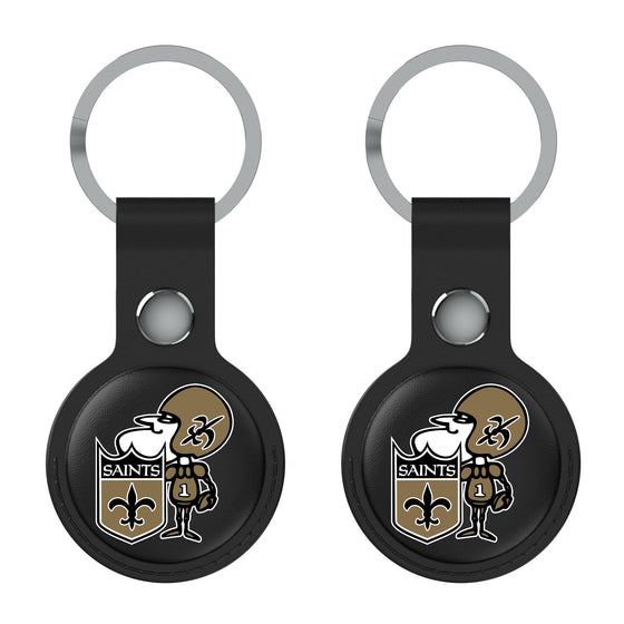 New Orleans Saints Historic Collection Insignia Black Airtag Holder 2-Pack-0