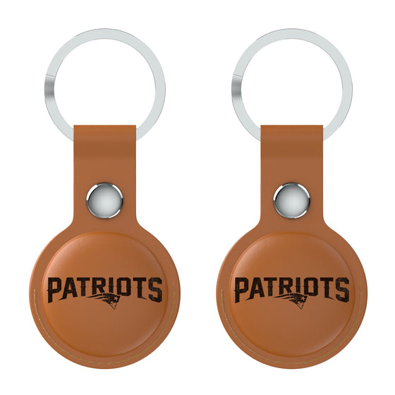 New England Patriots Burn Brown Airtag Holder 2-Pack-0