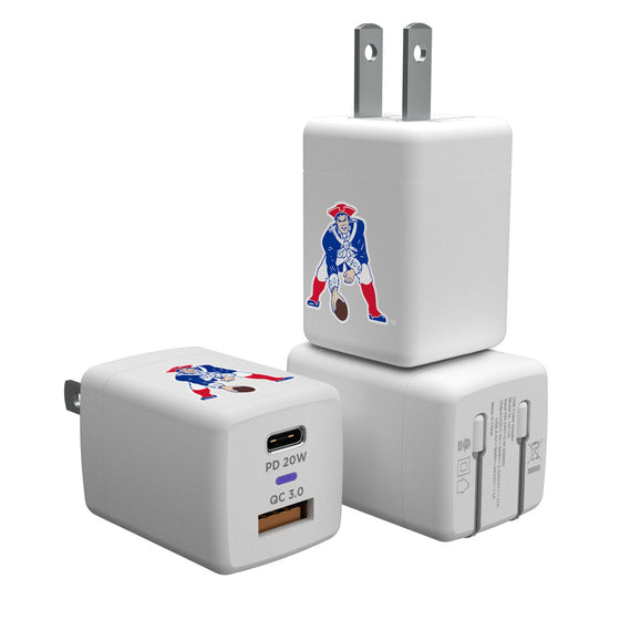 New England Patriots Historic Collection Insignia USB A/C Charger-0