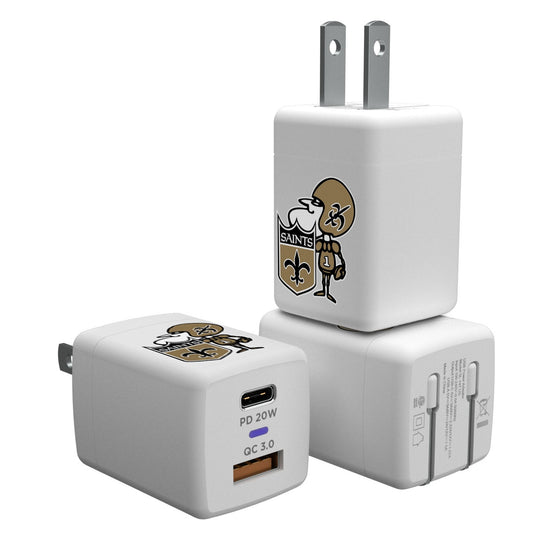 New Orleans Saints Historic Collection Insignia USB A/C Charger-0