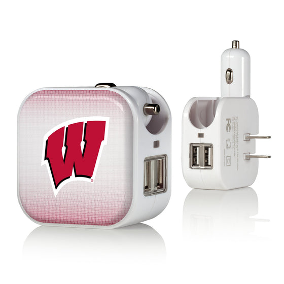 Wisconsin Badgers Linen 2 in 1 USB Charger-0