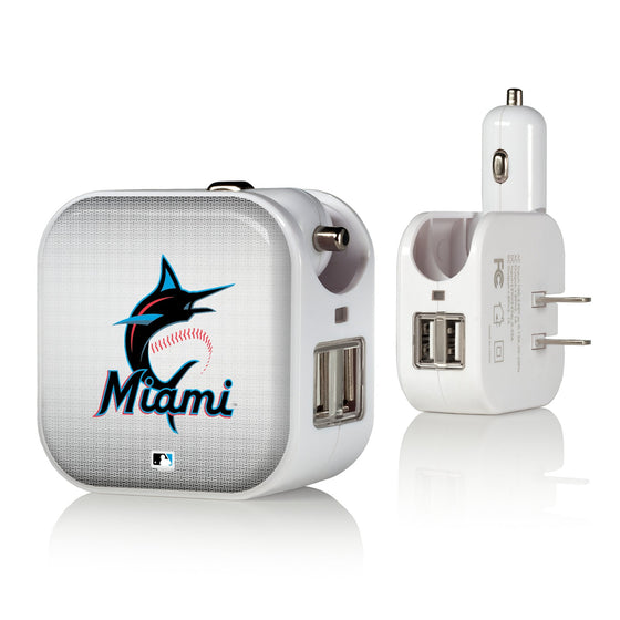 Miami Marlins Linen 2 in 1 USB Charger-0
