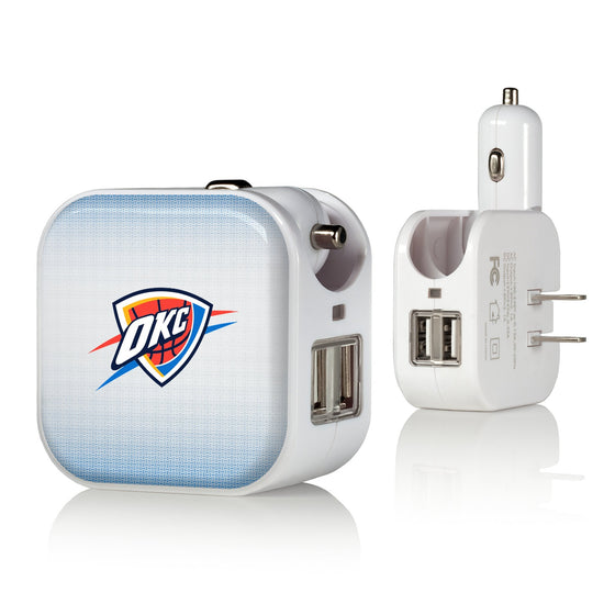 Oklahoma City Thunder Linen 2 in 1 USB Charger-0