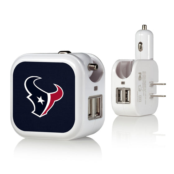 Houston Texans Solid 2 in 1 USB Charger-0