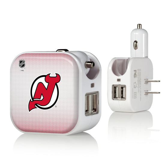 New Jersey Devils Linen 2 in 1 USB Charger-0