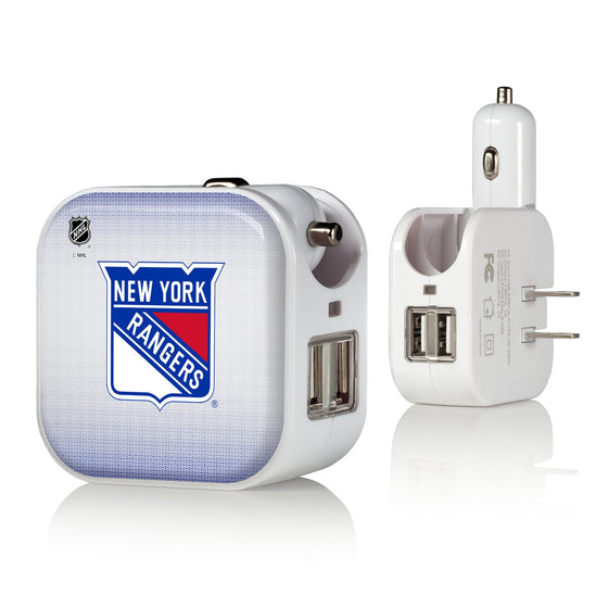 New York Rangers Linen 2 in 1 USB Charger-0