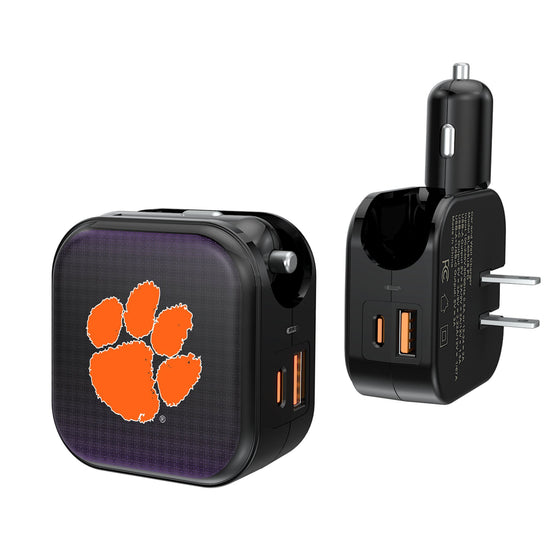 Clemson Tigers Linen 2 in 1 USB A/C Charger-0