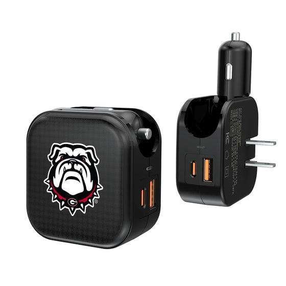 Georgia Bulldogs Linen 2 in 1 USB A/C Charger-0