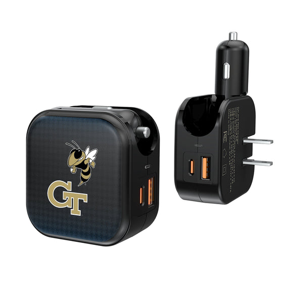 Georgia Tech Yellow Jackets Linen 2 in 1 USB A/C Charger-0