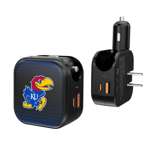 Kansas Jayhawks Linen 2 in 1 USB A/C Charger-0