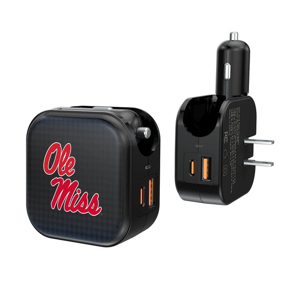 Mississippi Ole Miss Rebels Linen 2 in 1 USB A/C Charger-0